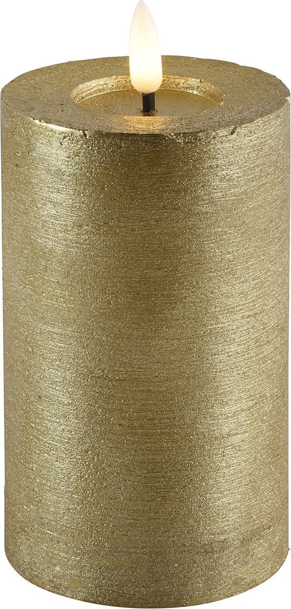 Gouden LED Stompkaarsen – Luxe Wax Kaarsen Ø 7,5 cm in 4 formaten