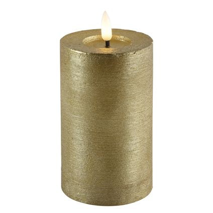 Gouden LED Stompkaarsen – Luxe Wax Kaarsen Ø 7,5 cm in 4 formaten