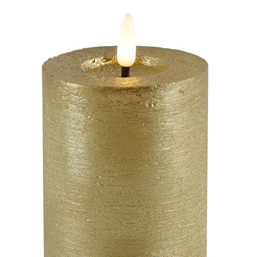 Gouden LED Stompkaarsen – Luxe Wax Kaarsen Ø 7,5 cm in 4 formaten