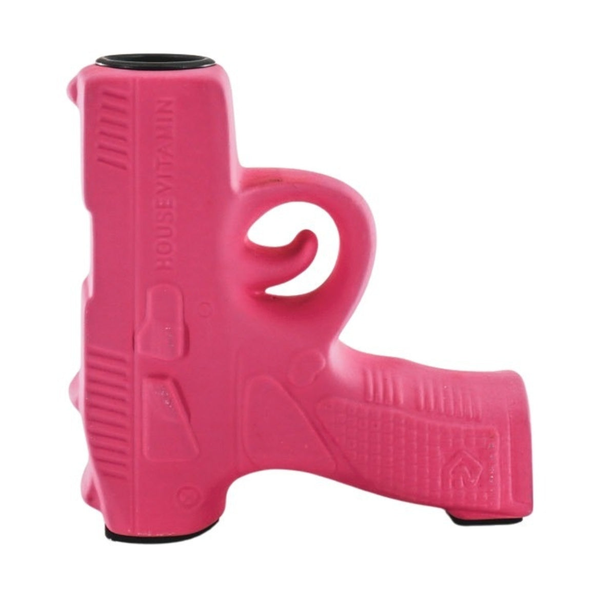 Roze pistoolvormige kandelaar – keramiek – 12 cm hoog – Housevitamin – geschikt voor standaard dinerkaars