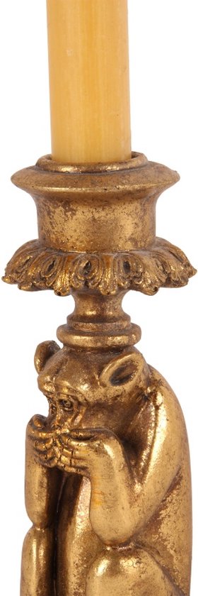 Gouden Apen Kandelaars – Set van 3 – Horen, Zien, Zwijgen – Dutch Style – 15 cm