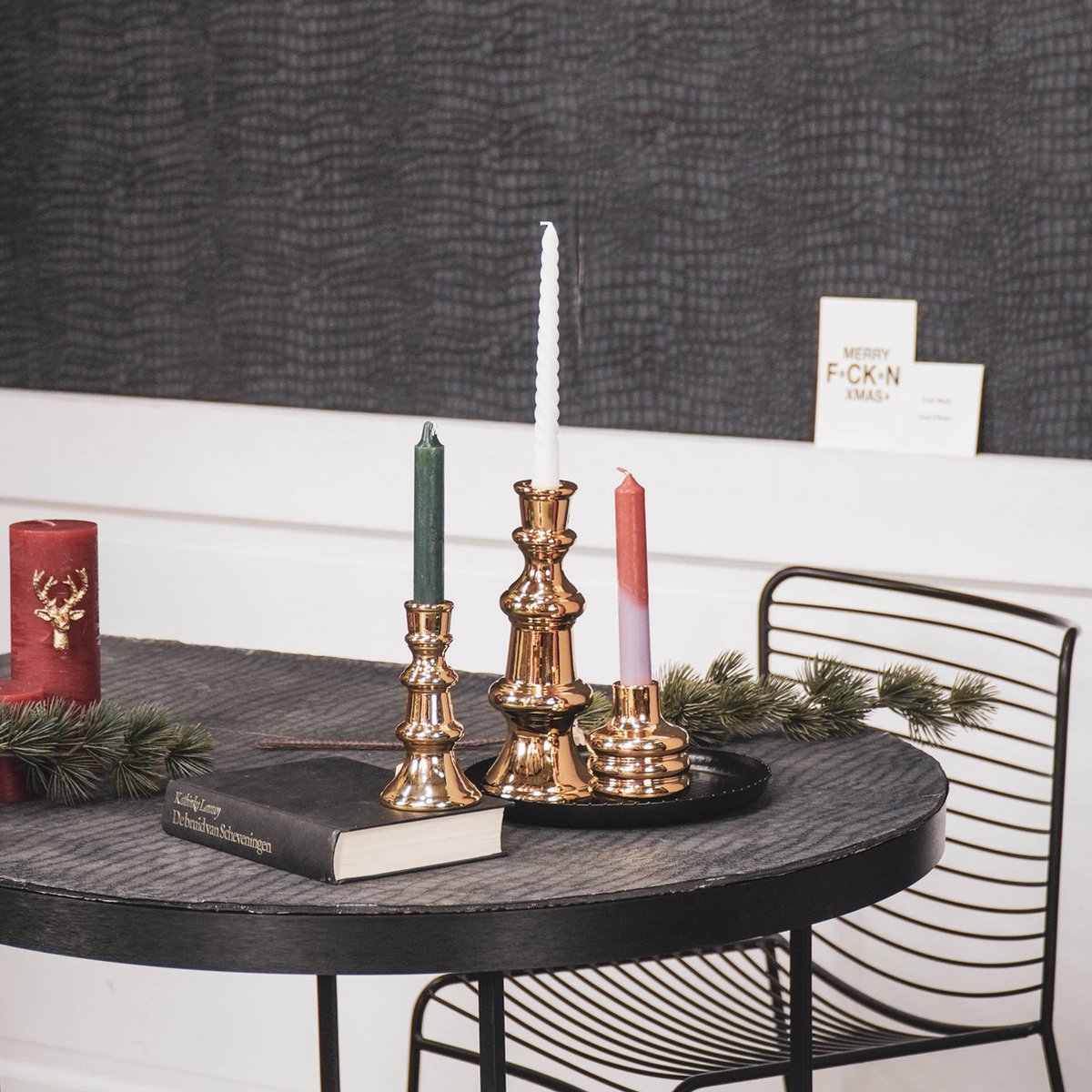 Kerzenständer Bubble Gold – Keramik