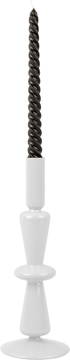 Kerzenständer Sparkle hoch, weißes Glas – 25 cm – Present Time