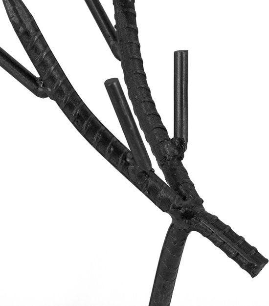 Trendy Kaarsenhouder Hert Zwart – Geribbeld Metaal – Groot of Klein