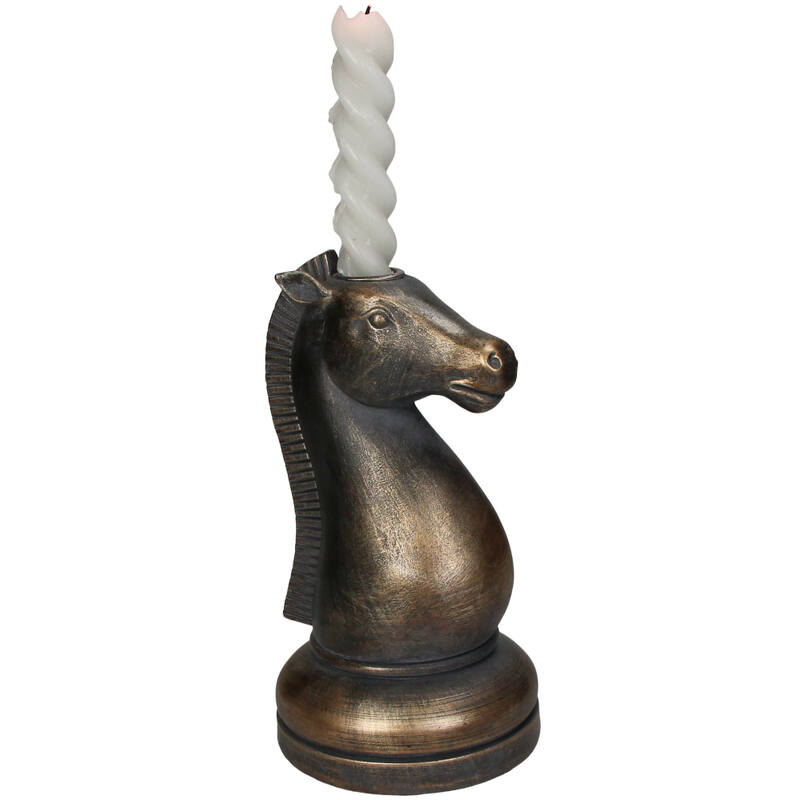 Kerzenständer Pferd – Kupfernes Schachdesign mit Klasse
