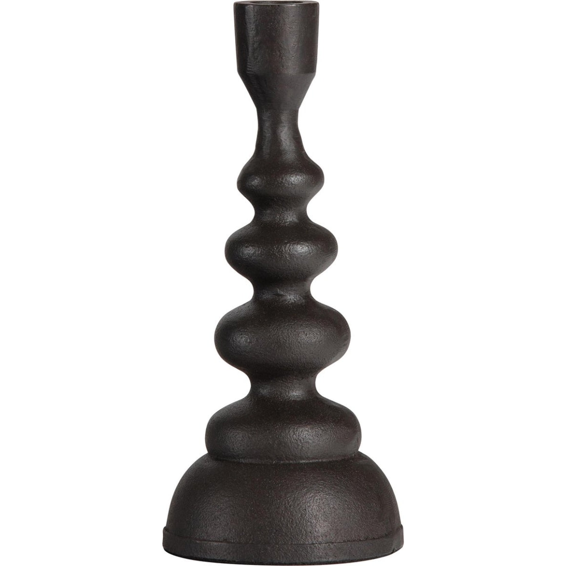 Bronzen metalen kandelaar met speels twisted design – 23 cm hoog – modern en elegant woonaccessoire