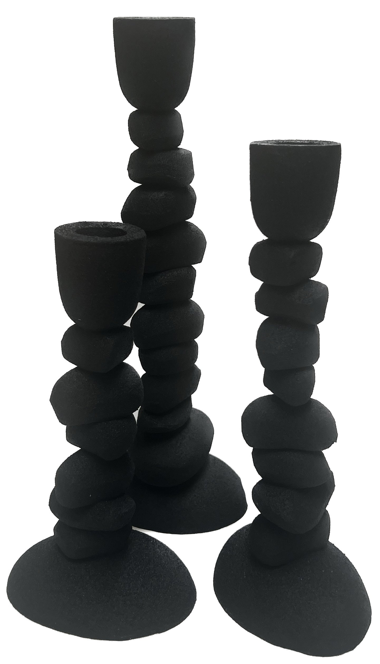 Nechi Kandelaren Set Zwart Metaal – Artistiek Design
