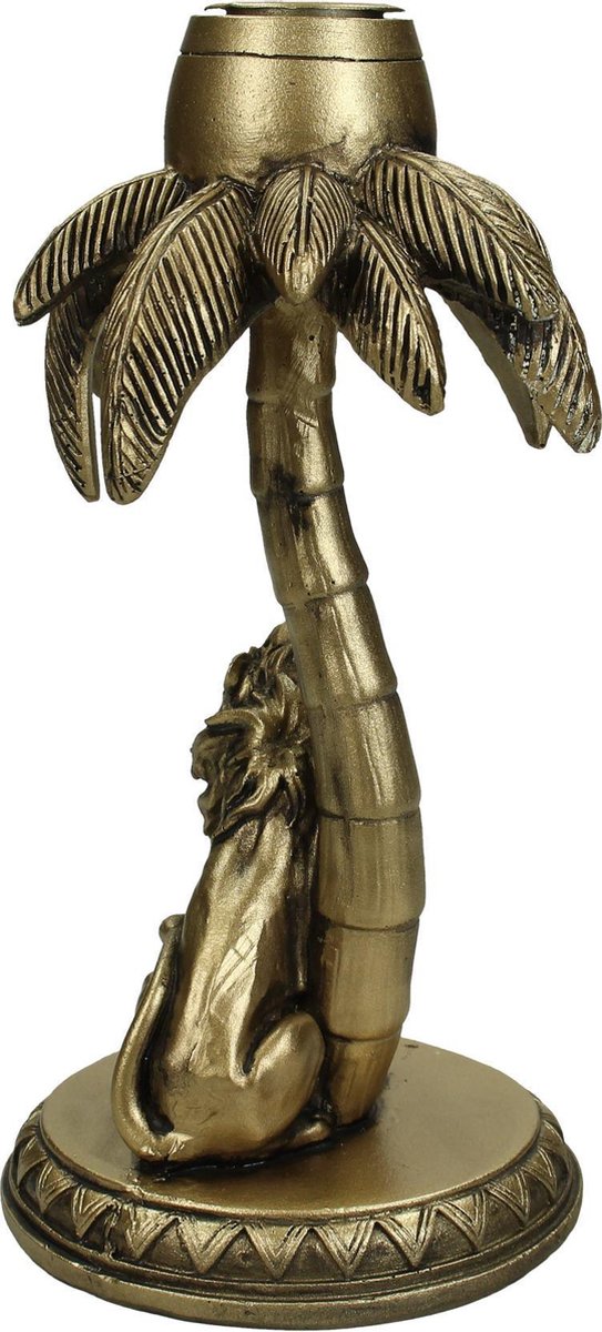 Gouden Leeuw Kandelaar Palmboom – Decoratief Design