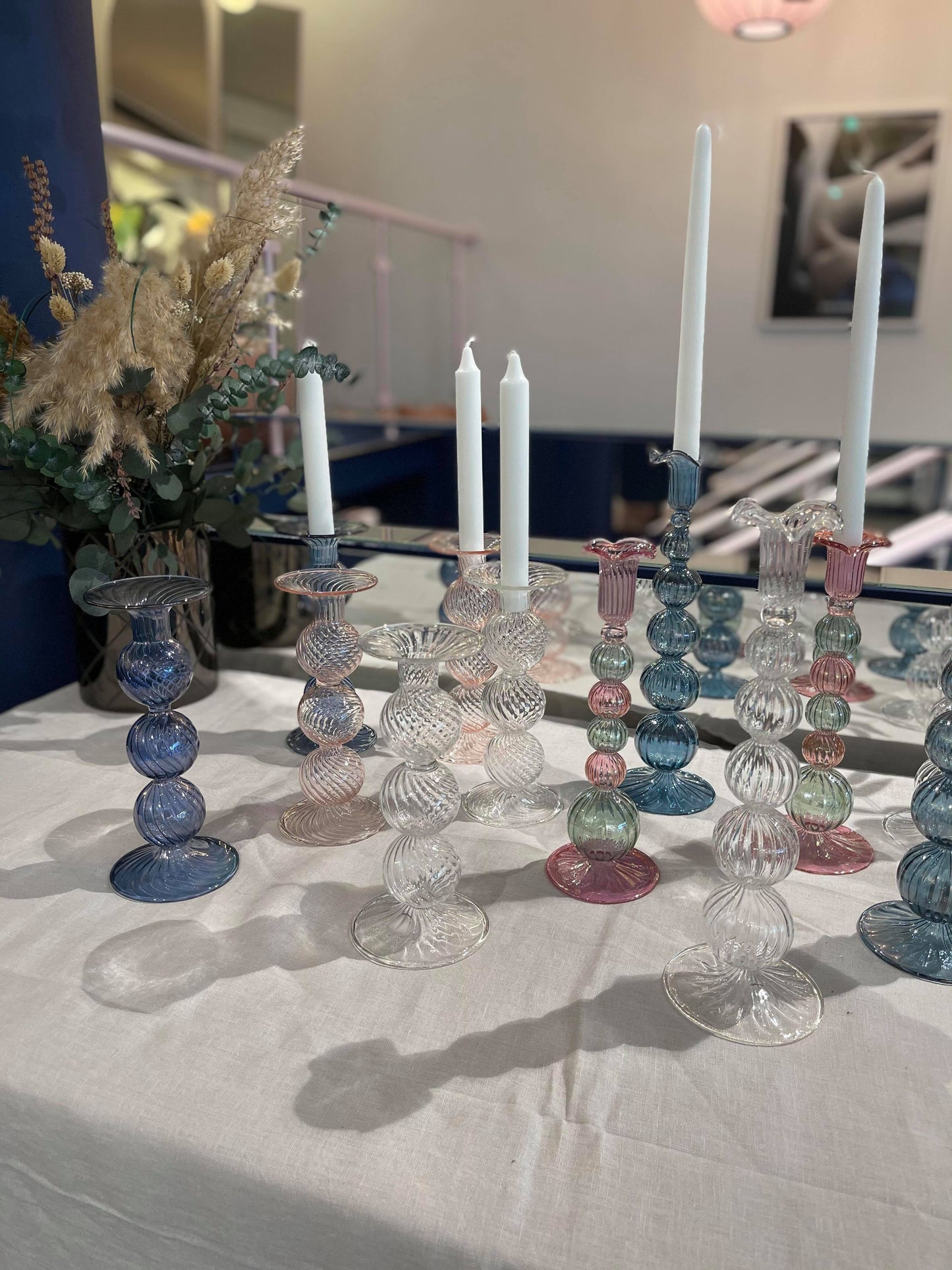 Swirl No. 1 Kandelaar – Mondgeblazen Glas – Roze – 21 cm