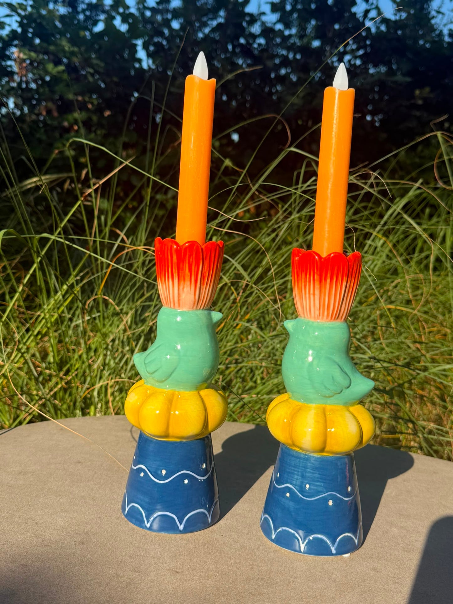 Keramik-Kerzenhalter Tropical Bird 21 cm