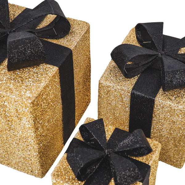 LED Geschenkset Gold & Schwarz – 3er Set