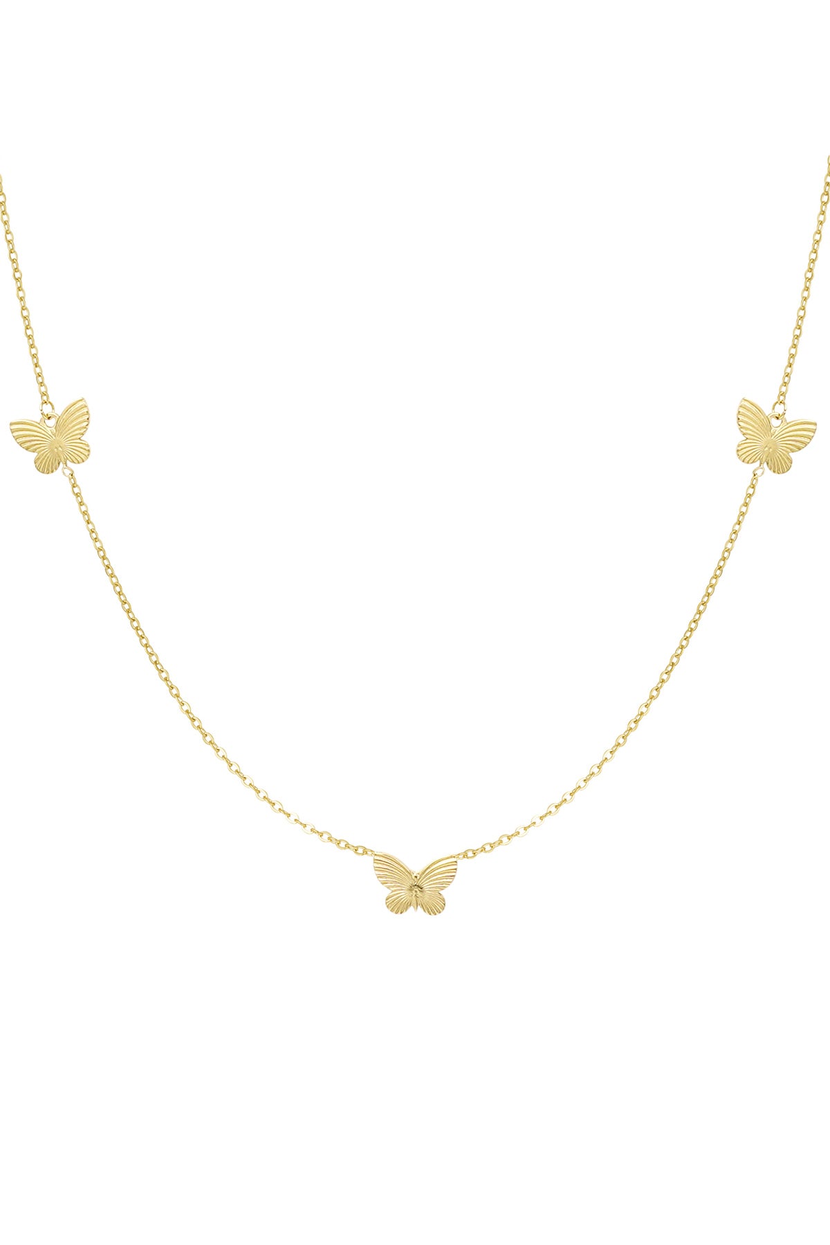 Lange Gouden Ketting met Vlinders – Stainless Steel