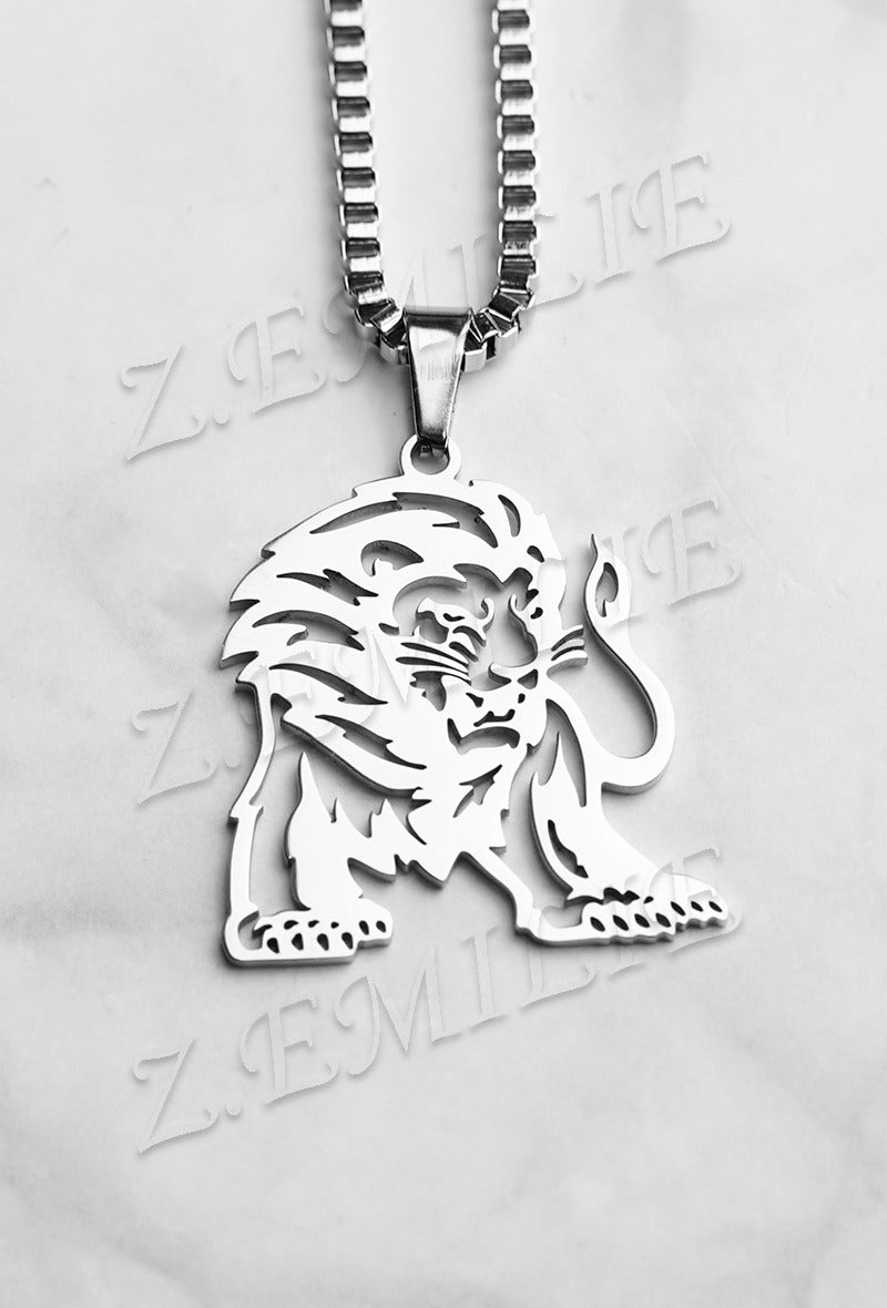 Unisex Ketting Leeuw – Zilverkleurig Stainless Steel