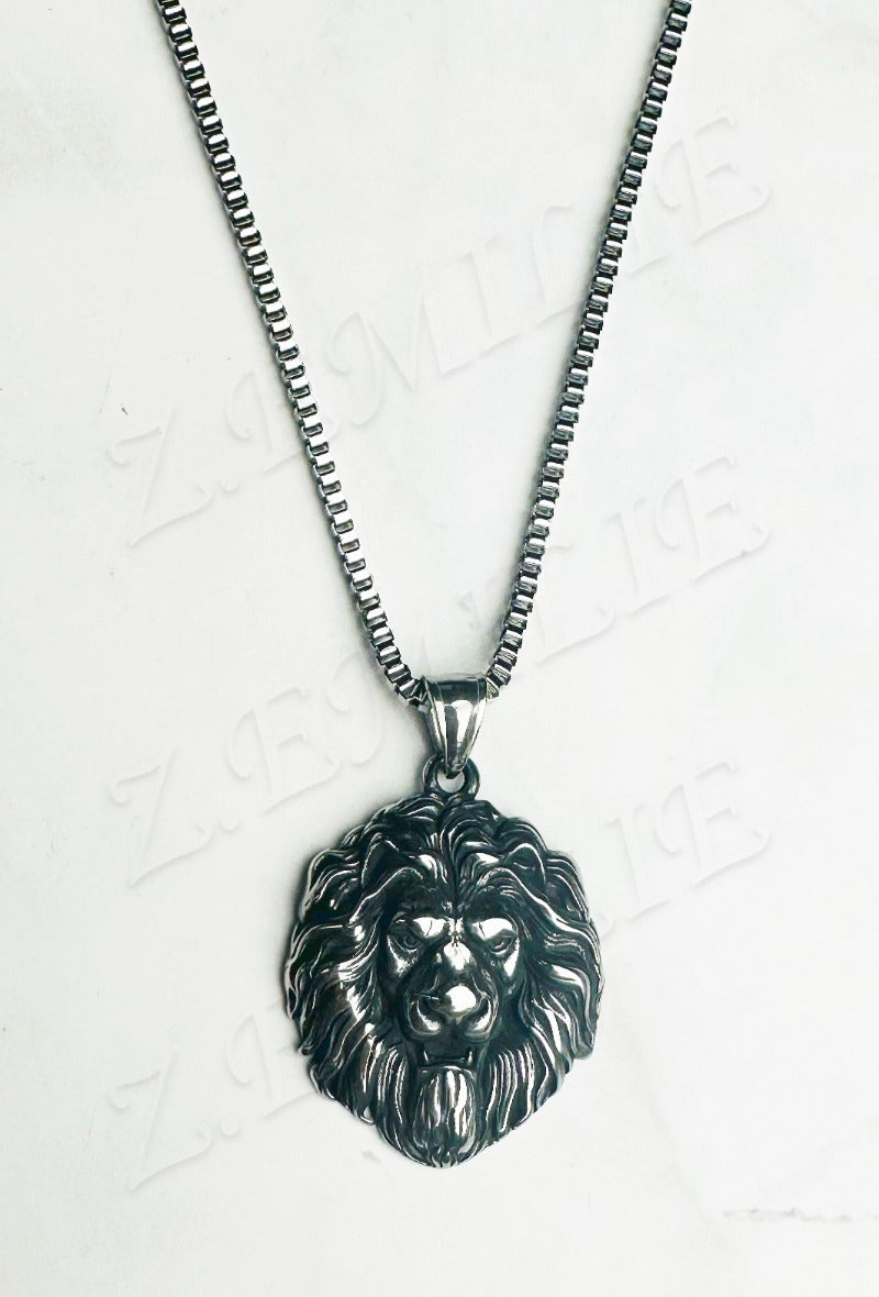 Ketting Leeuwenkop Unisex – Zilverkleurig Staal