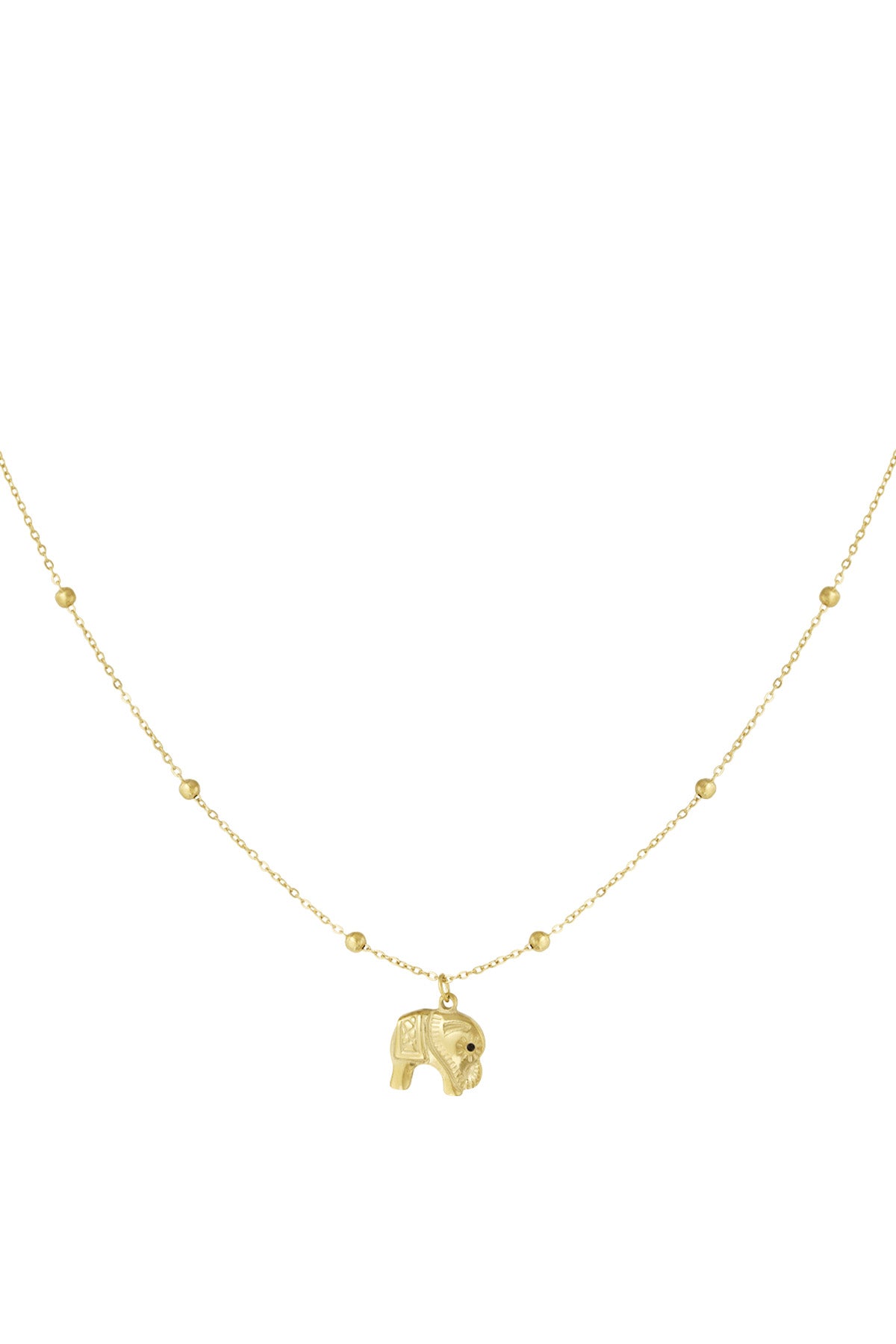 Ketting Olifant – Goudkleurig Stainless Steel – 40+5 cm
