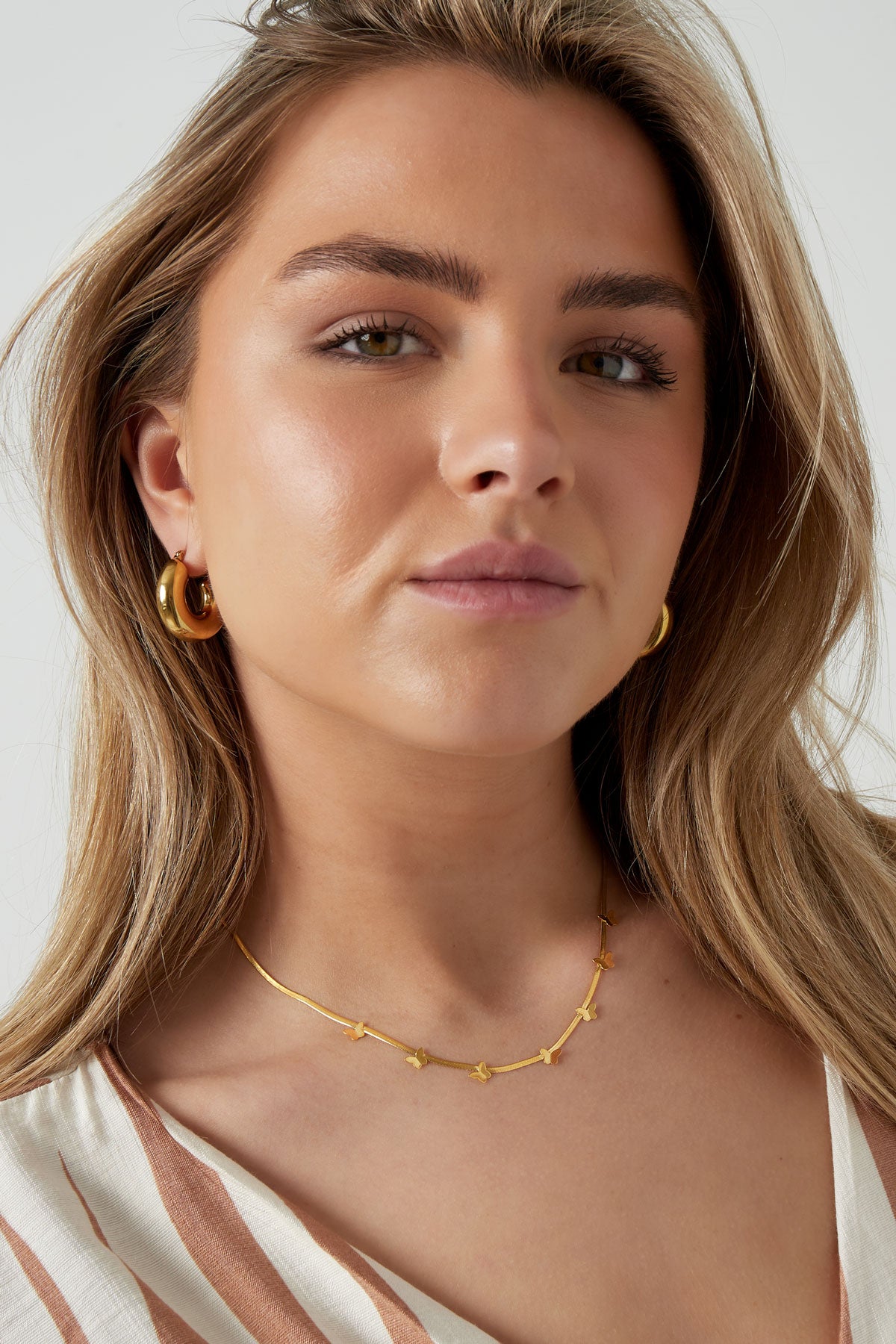 Schakelketting met Vlinders – Goudkleurig 40+5 cm