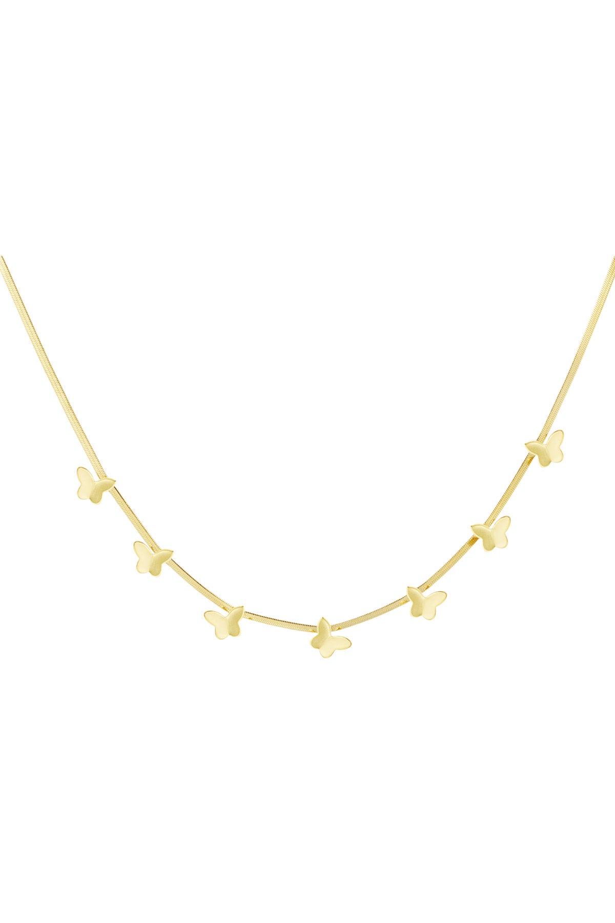 Schakelketting met Vlinders – Goudkleurig 40+5 cm