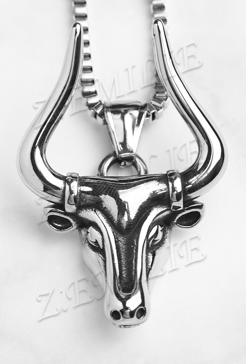 Unisex Ketting Stierenkop – Stainless Steel, 30 cm