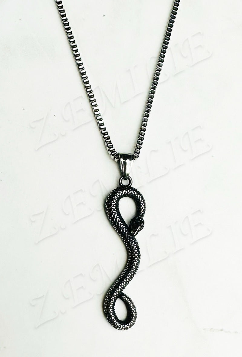 Zilveren Python Ketting – Unisex Slangenhanger 30 cm