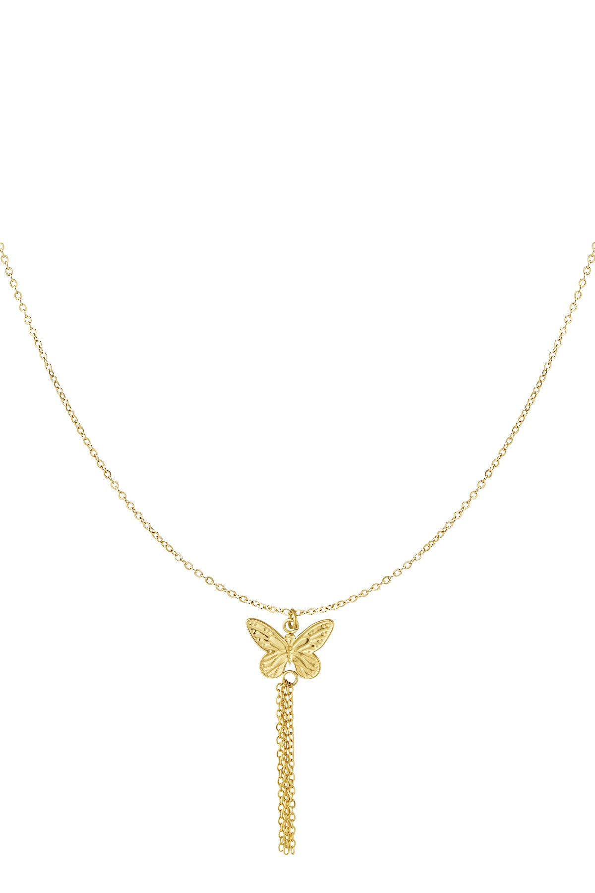 Gouden Ketting met Vlinder & Bloem – 39+5 cm