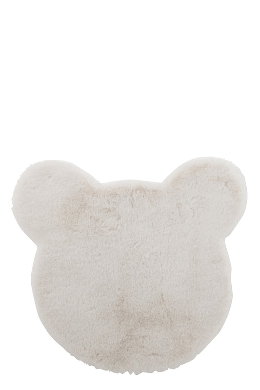 Wit berenkop vloerkleed – 57x62 cm – zacht kinder vloerkleed