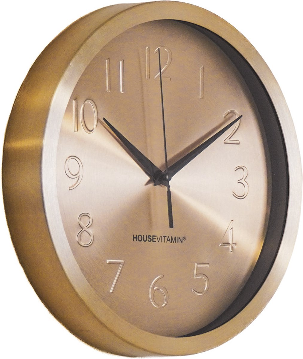 Gouden Wandklok Metaal Ø25 cm
