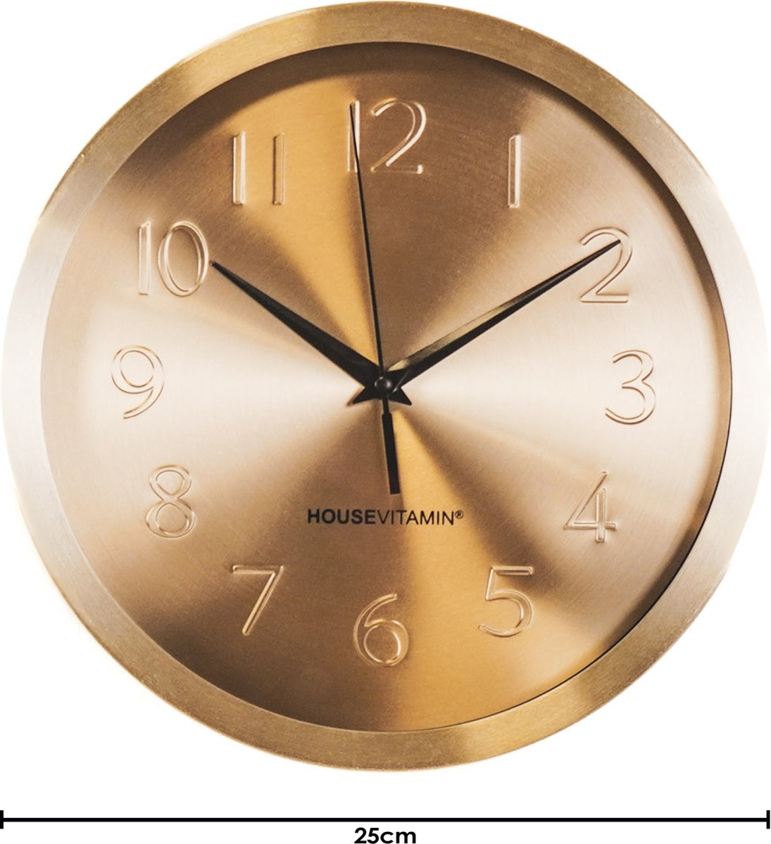 Gouden Wandklok Metaal Ø25 cm