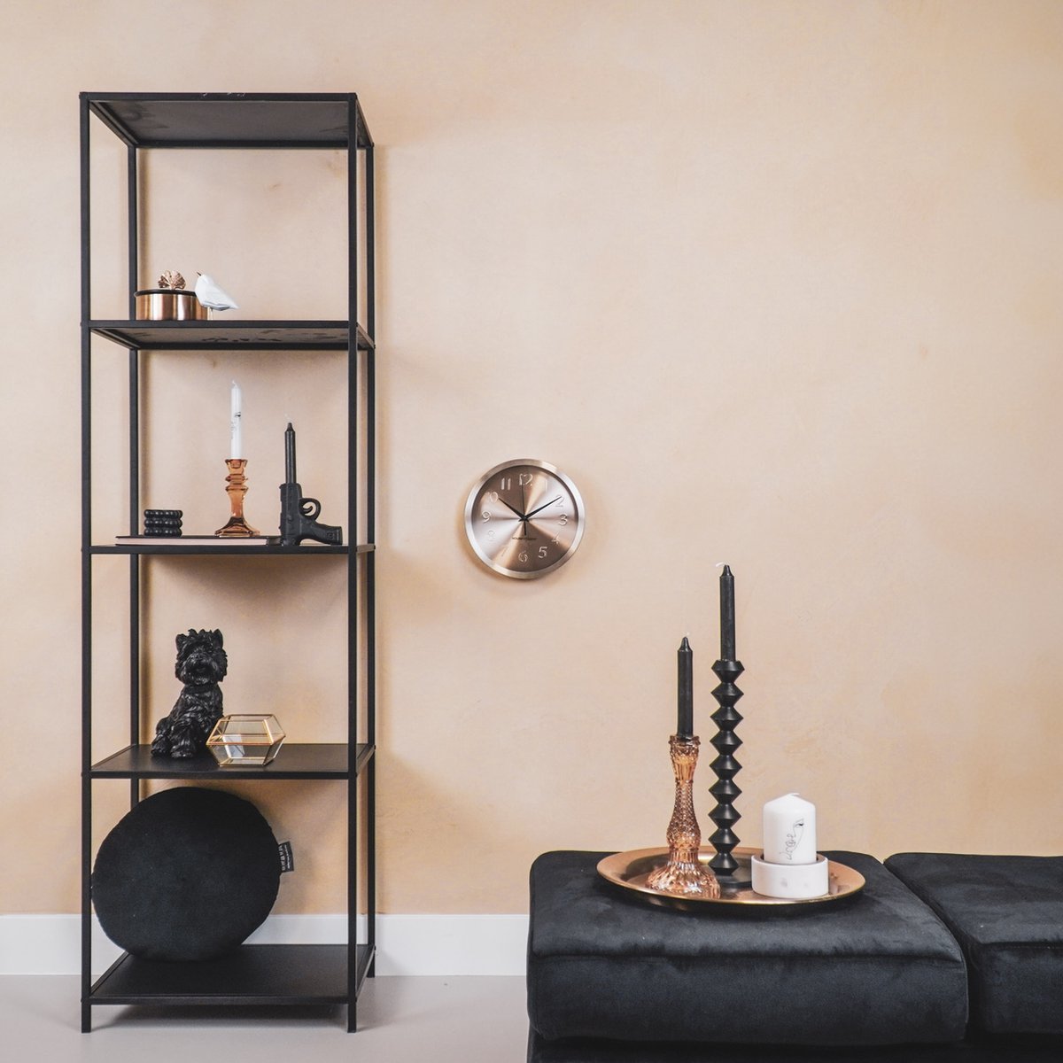 Gouden Wandklok Metaal Ø25 cm