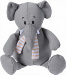 Grijze knuffel olifant van pluche – 25 cm zacht en knuffelbaar