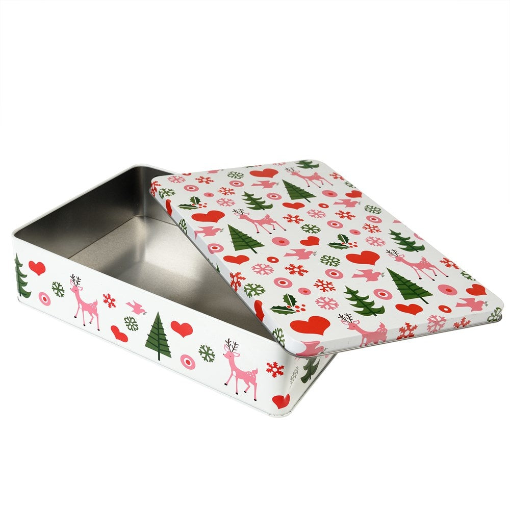 Koektrommel 50’s Christmas – Retro Kerstblik met Rendieren