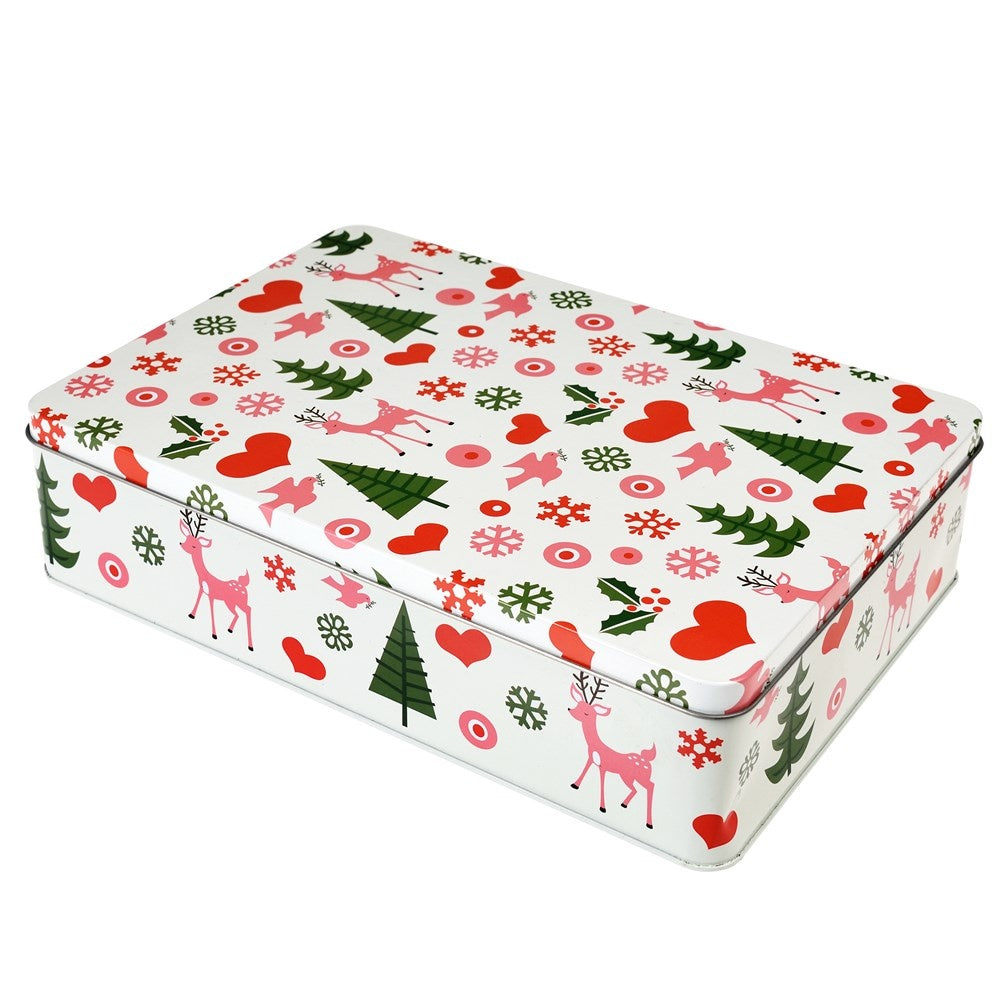 Koektrommel 50’s Christmas – Retro Kerstblik met Rendieren