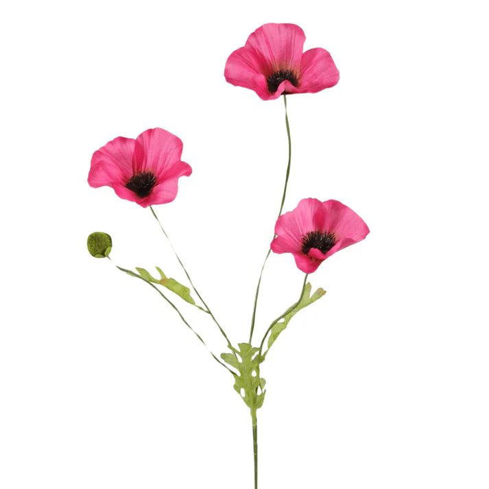 kunst klaproos fuchsia poppy tak 63 cm decoratie bloem