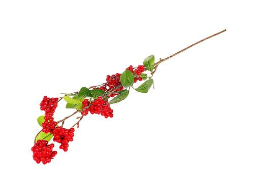 Künstlicher Zweig mit roten Beeren – 88 cm – Weihnachtsdekoration