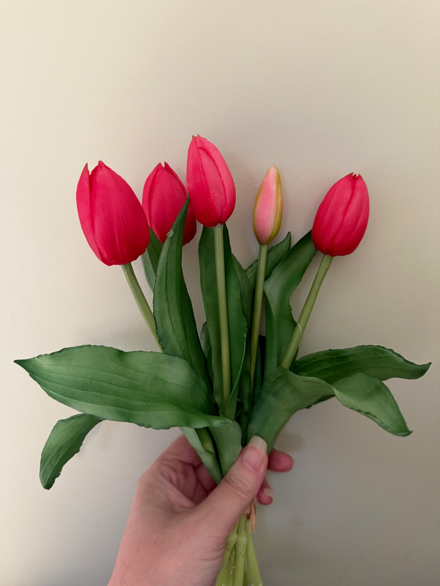 bosje kunsttulpen fuchsia roze 30 cm – real touch – Krokomingo