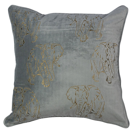 Grijs sierkussen met gouden olifantenprint van Mars & More (45×45 cm)
