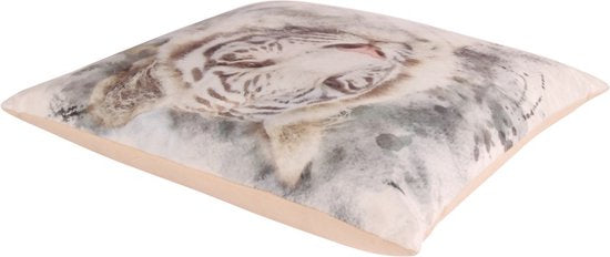 Sierkussen Witte Tijger – Luxe & Wild