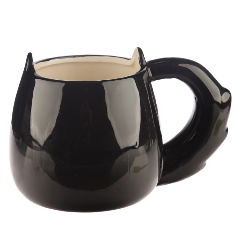 Kattenmok Black Heart – 400 ml Geschenkmok