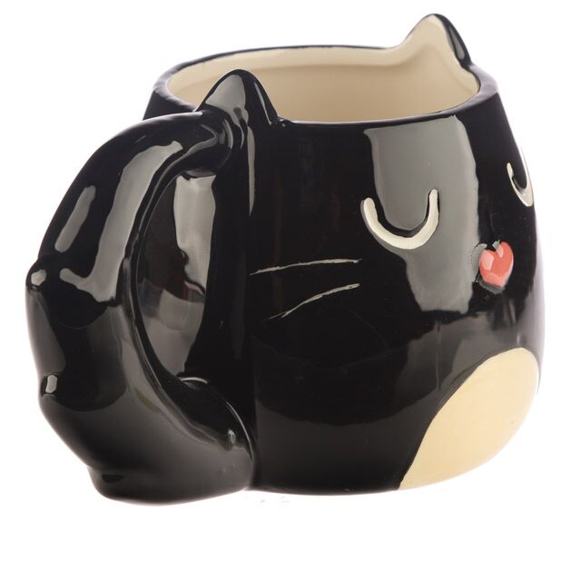 Kattenmok Black Heart – 400 ml Geschenkmok