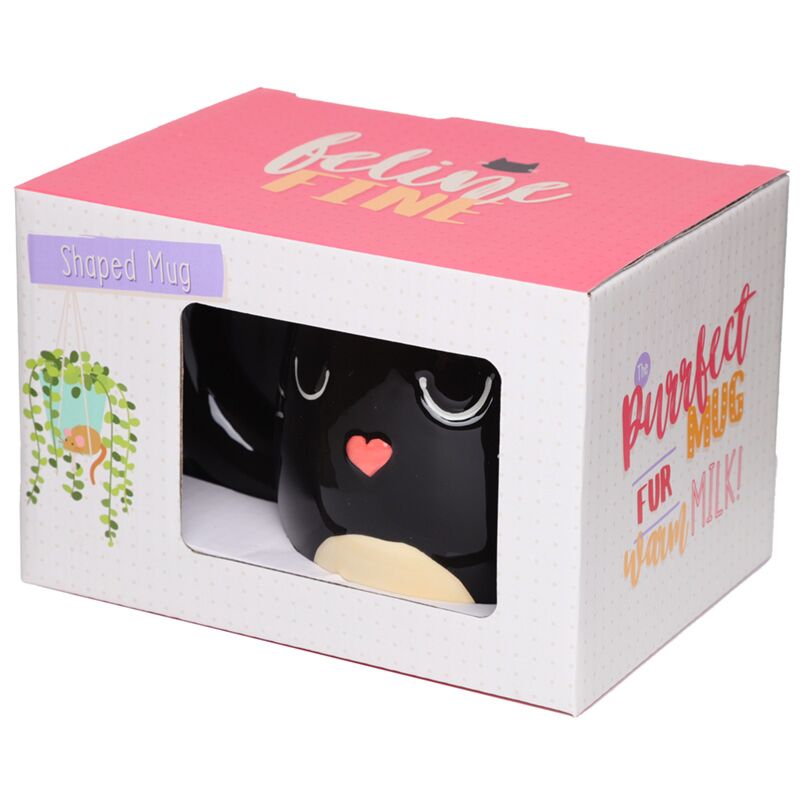 Kattenmok Black Heart – 400 ml Geschenkmok