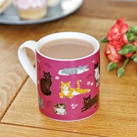Roze Kattenmok – Porselein 280 ml | Otter House
