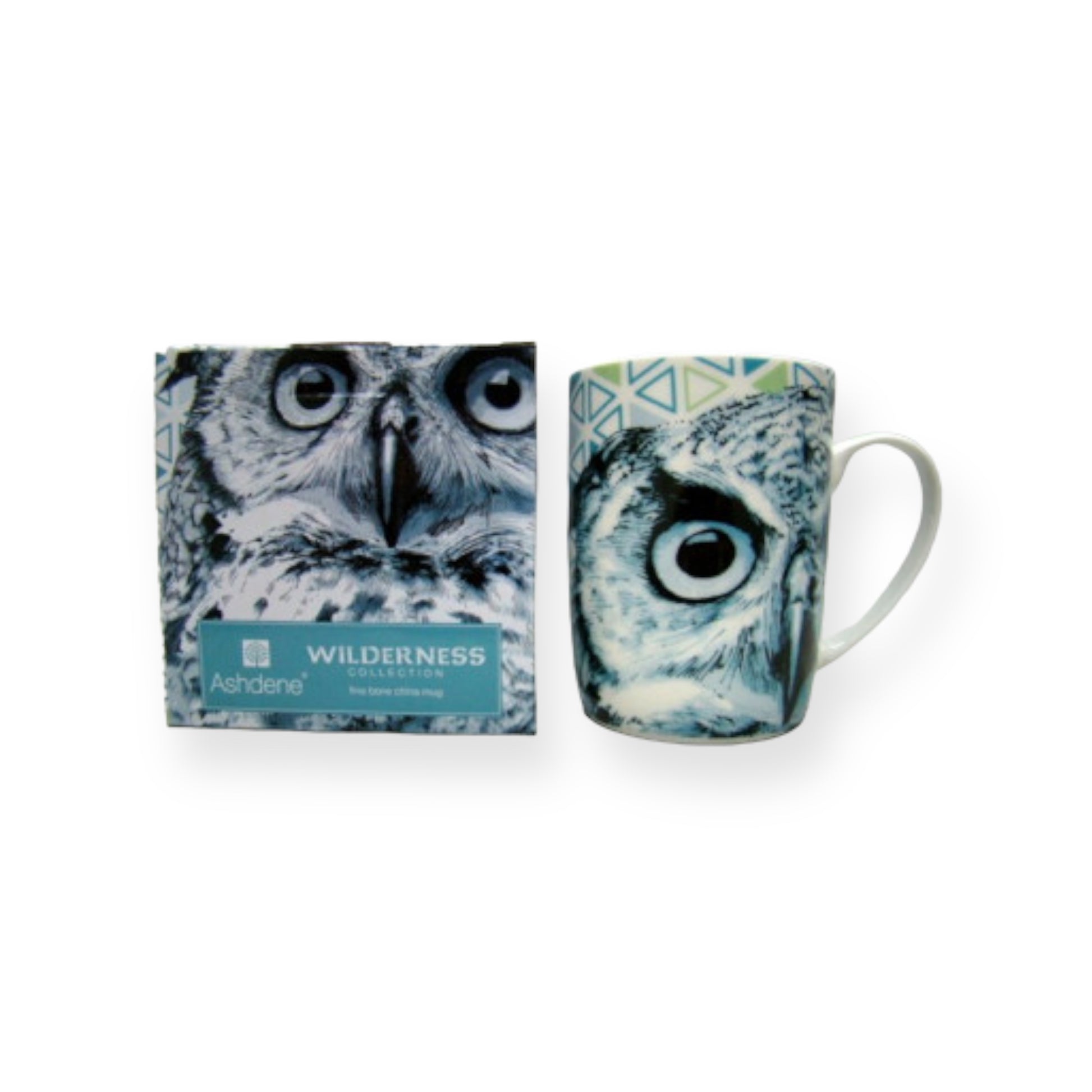 Porseleinen mok met gedetailleerde uilenprint – Ashdene cadeauverpakking