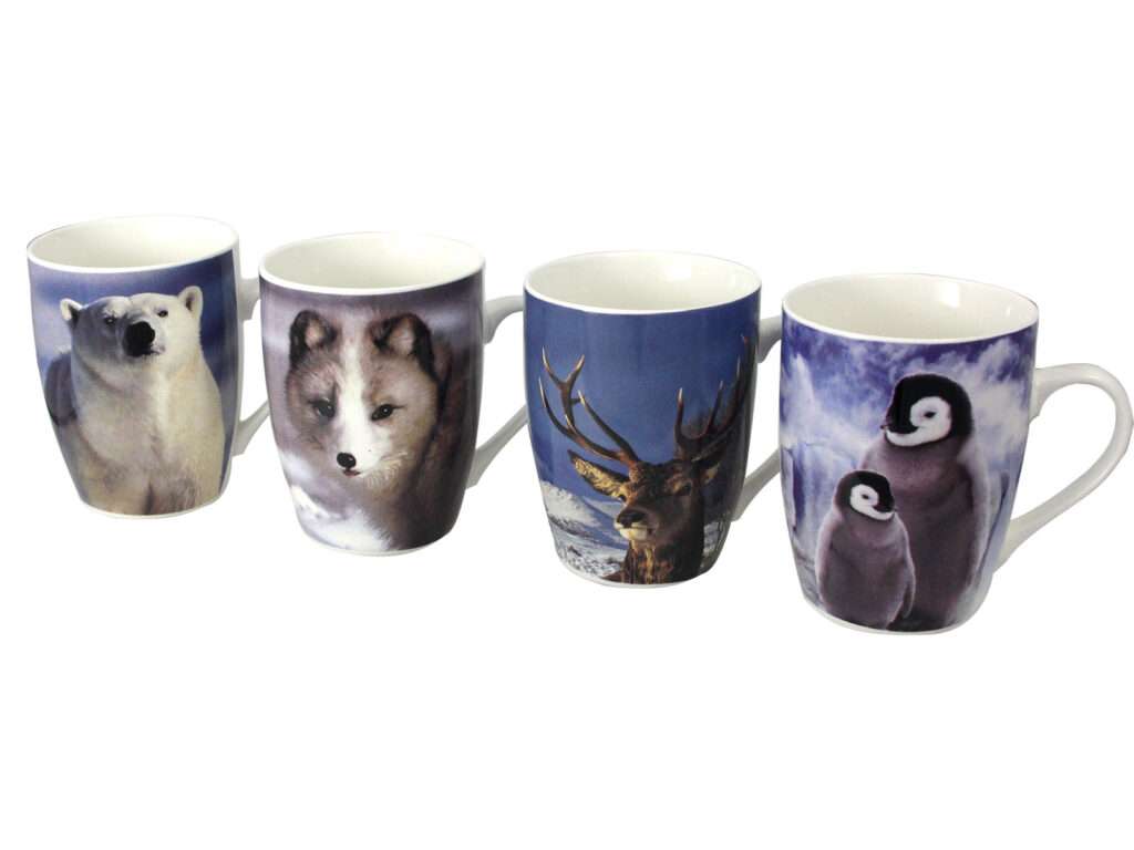 Wintermok met dierenprint – kies uit ijsbeer, pinguïn, poolvos of hert – 350 ml – Krokomingo