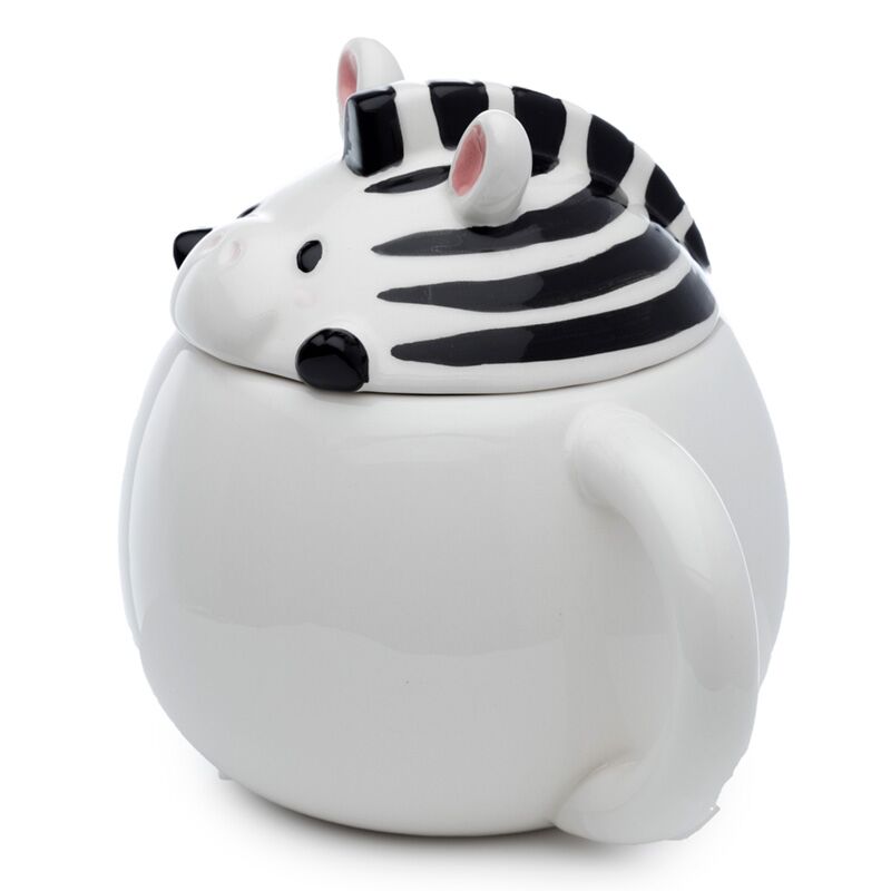 Zebra Mok met Deksel – Keramiek 450 ml