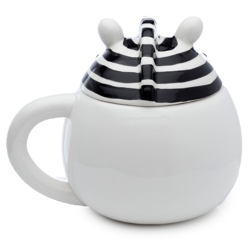 Zebra Mok met Deksel – Keramiek 450 ml