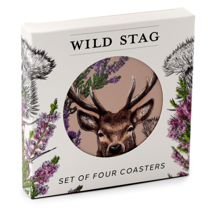 Onderzetters met Wilde Herten – Set van 4 – 10x10 cm