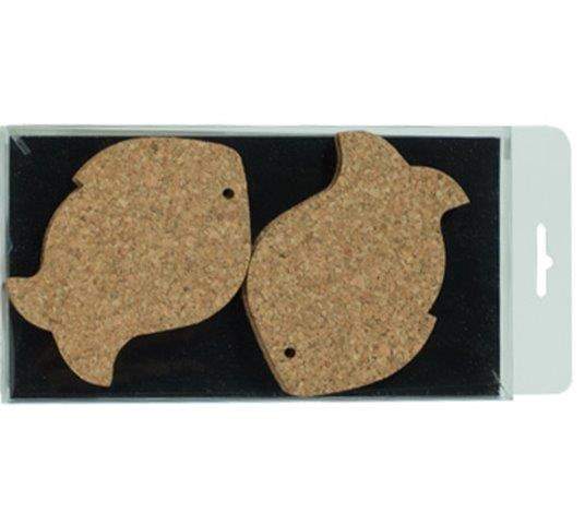 Onderzetters in visvorm van kurk – maritieme en natuurlijke designset