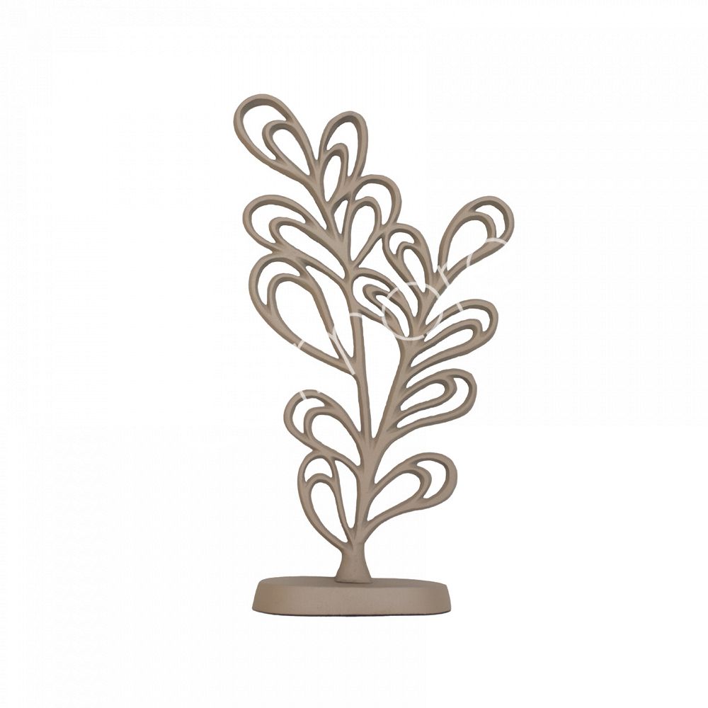 Aluminium bloemornament van Colmore in taupe – stijlvol decoratiestuk van 38 cm voor tafel of vensterbank