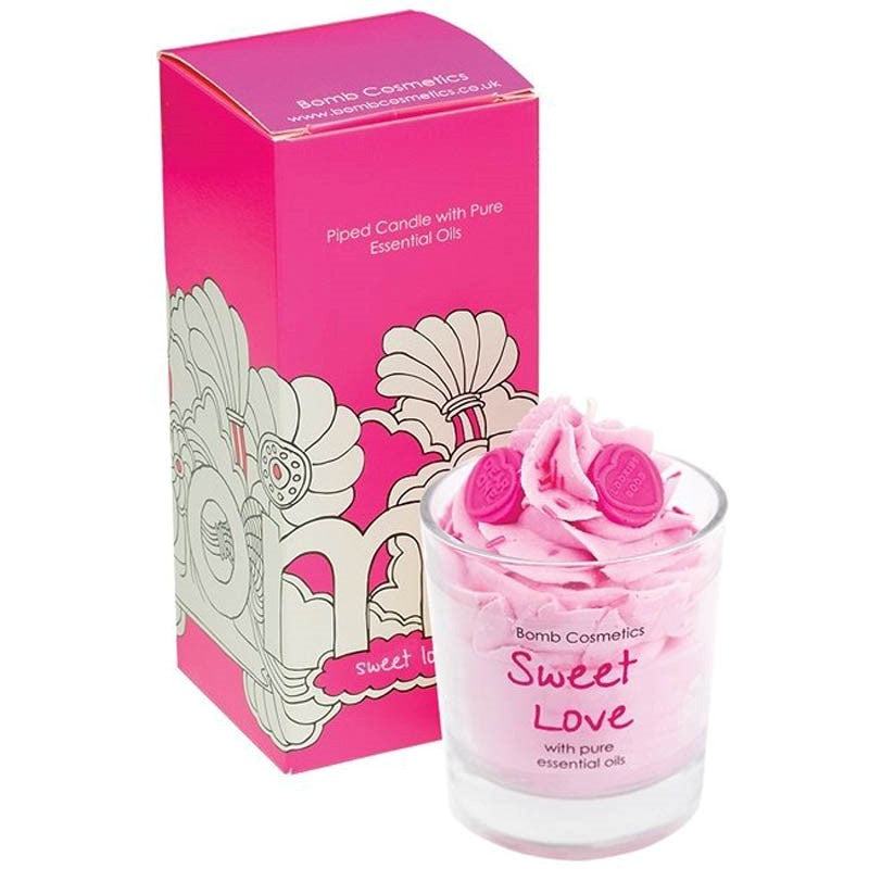 Bomb Cosmetics Sweet Love geurkaars in glas – handgemaakt, vegan, bloemige geur met jasmijn en ylang ylang, romantisch cadeau