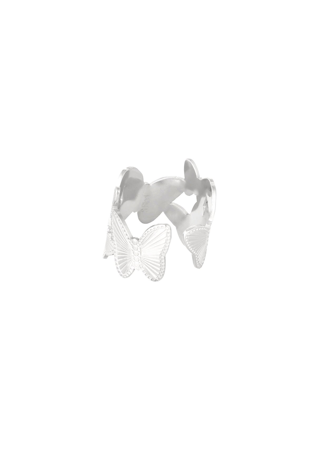 Zilveren Ring met Vlinders – Verstelbaar Stainless Steel