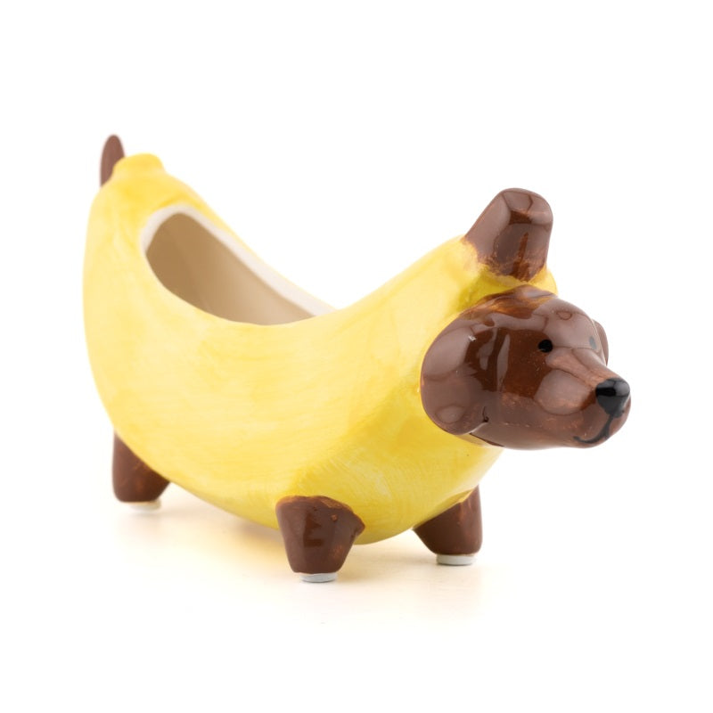 Banaan Hond Opbergbakje – Keramiek – Geel – 22,5 cm